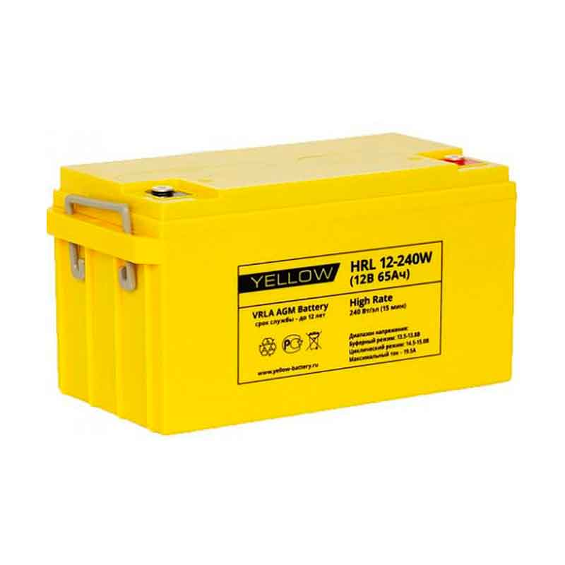 Аккумулятор YELLOW HRL 12-240W (12V / 65Ah)