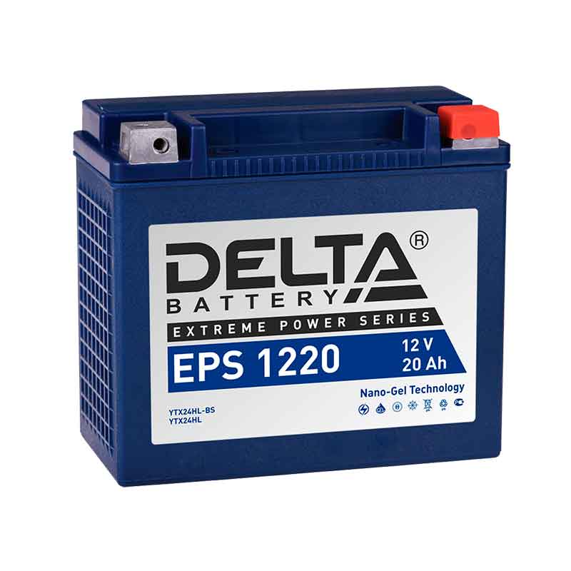 Мото аккумулятор Delta EPS 1220 (12V / 20Ah / 340A (CCA))
