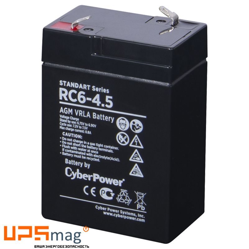 Аккумулятор CyberPower RС6-4.5 (6V / 4.5Ah)