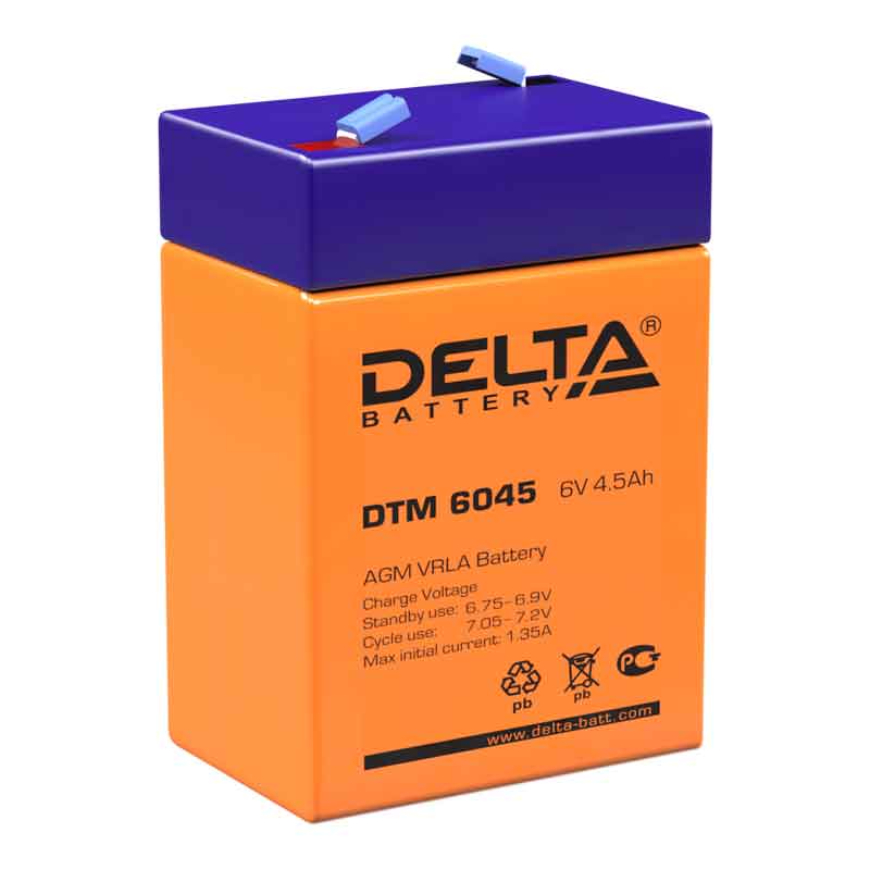 Аккумулятор Delta DTM 6045 (6V / 4.5Ah)