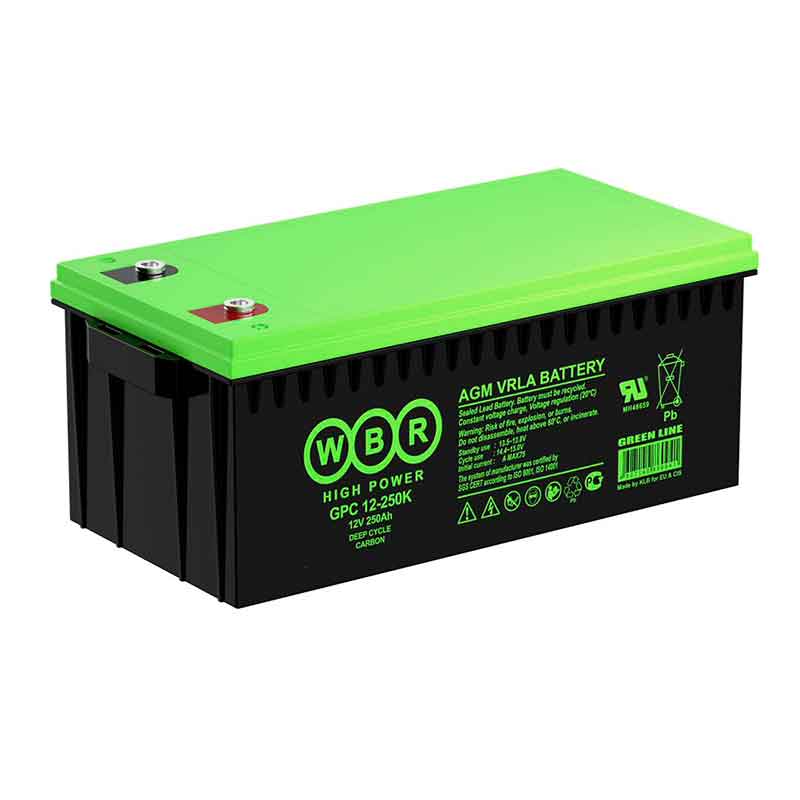 Аккумулятор тяговый WBR GPC 12-250K (12V / Ah C5) AGM