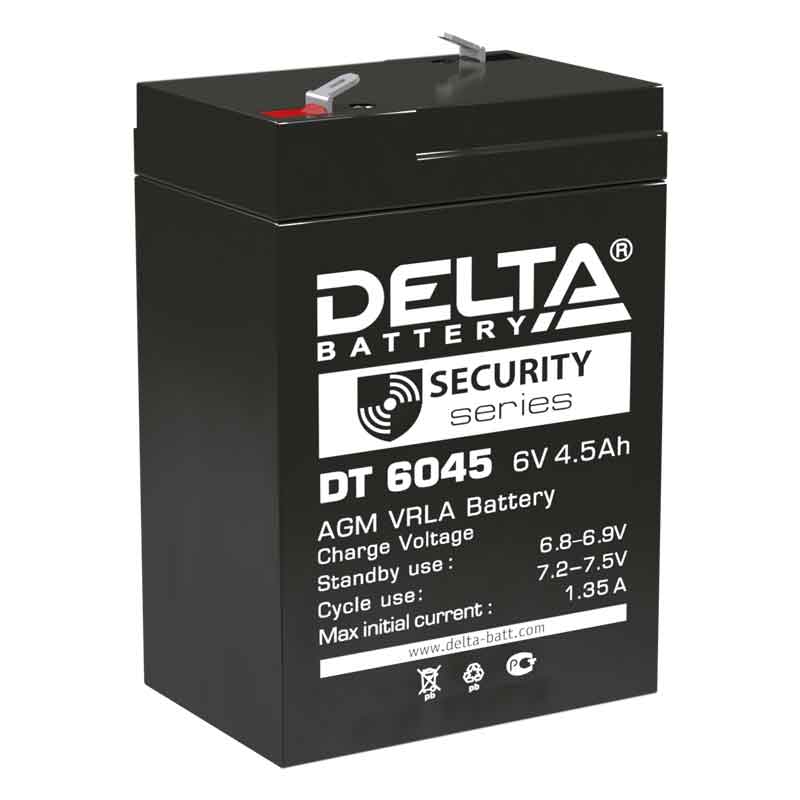 Аккумулятор Delta DT 6045 (6V / 4.5Ah)