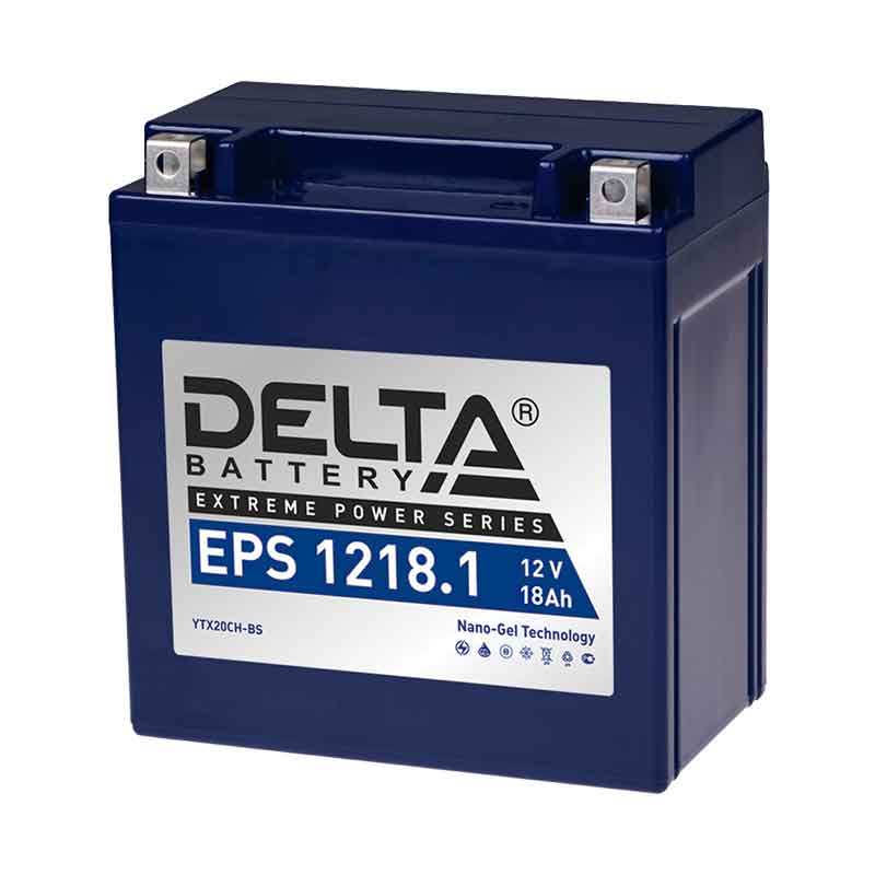 Мото аккумулятор Delta EPS 1218.1 (12V / 18Ah / 195A (CCA))