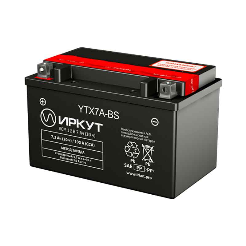 Аккумулятор Иркут YTX7A-BS (12V / 7Ah)