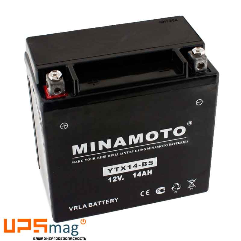 Мото аккумулятор Minamoto YTX14-BS (12V 14Ah) (YTX14-BS) YTX14-BS