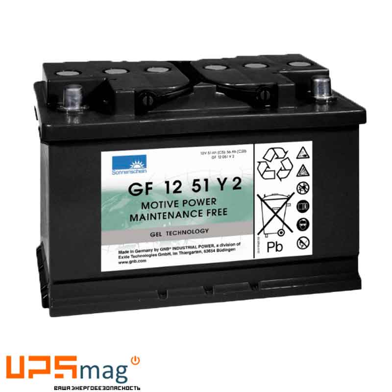 Аккумулятор тяговый Sonnenschein GF 12 051 Y 2 (12V / 51Ah C5) GEL