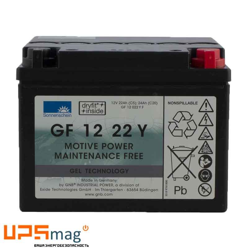 Аккумулятор тяговый Sonnenschein GF 12 022 YF (12V / 22Ah C5) GEL