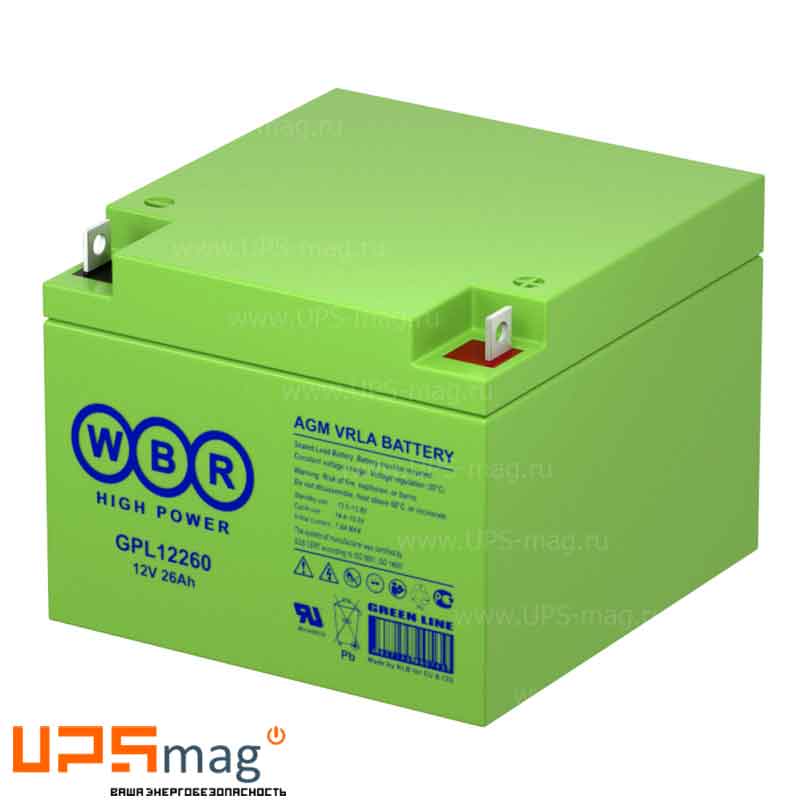 Аккумулятор WBR GPL12260 (12V / 26Ah)