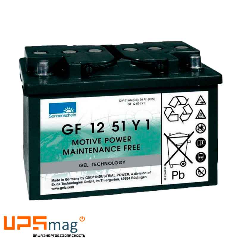 Аккумулятор тяговый Sonnenschein GF 12 051 Y1 (12V / 51Ah C5) GEL