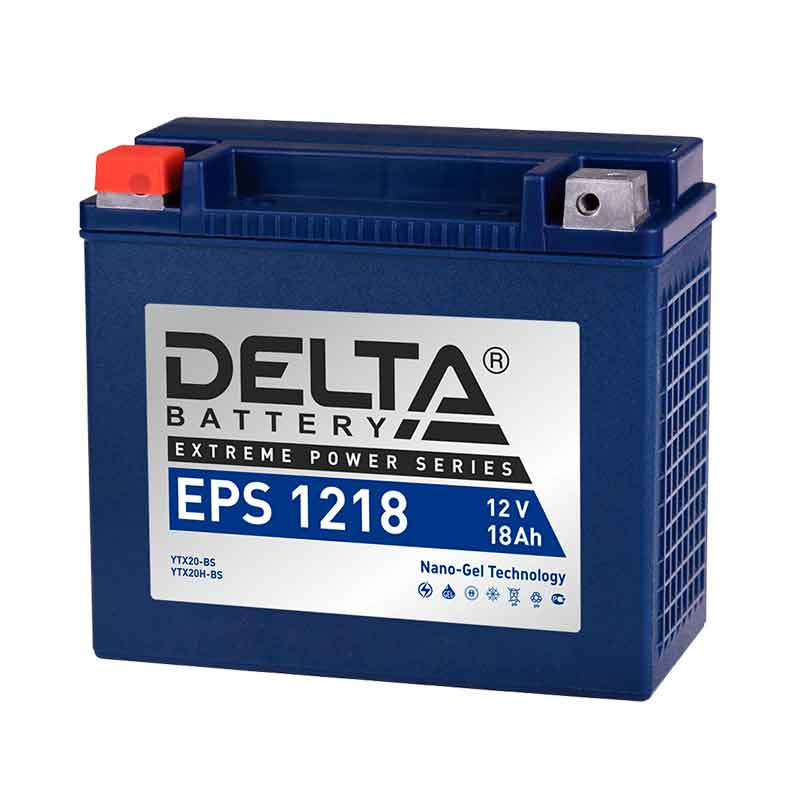 Мото аккумулятор Delta EPS 1218 (12V / 18Ah / 245A (CCA))