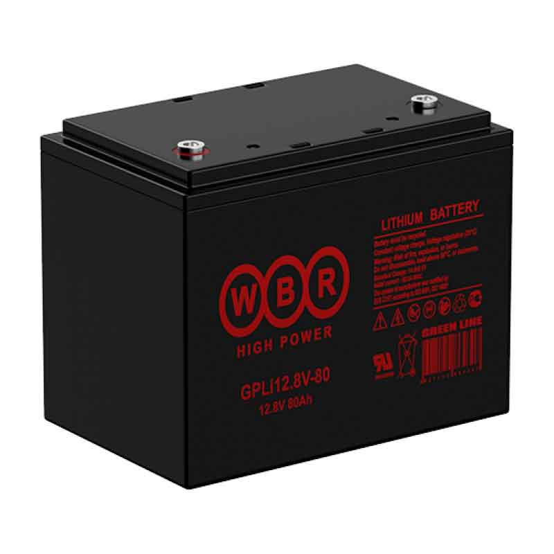 Аккумулятор тяговый WBR GPLi12.8-80 (12V / 80Ah C5) Li-Ion (LiFePo4)