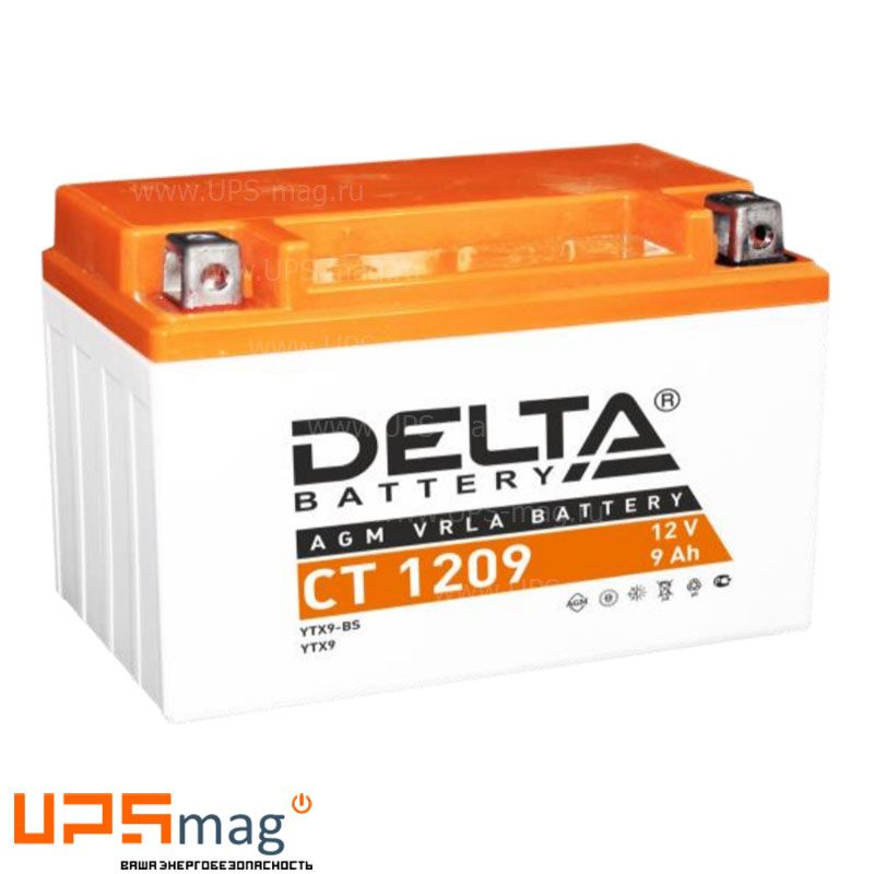 Мото аккумулятор Delta CT 1209 (12V / 9Ah / 135A (CCA))