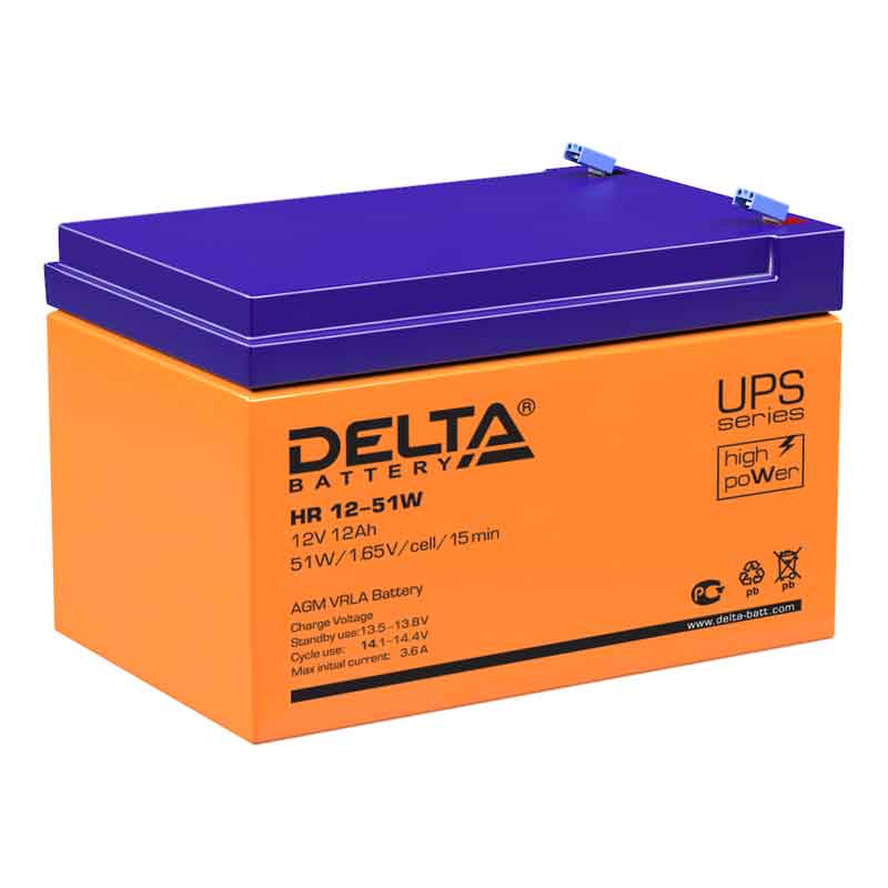 Аккумулятор Delta HR 12-51W (12V / 12Ah)