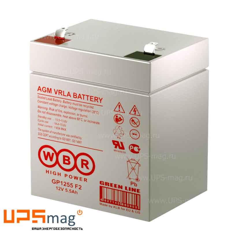 Аккумулятор WBR GP1255 F2 (12V / 5.5Ah)