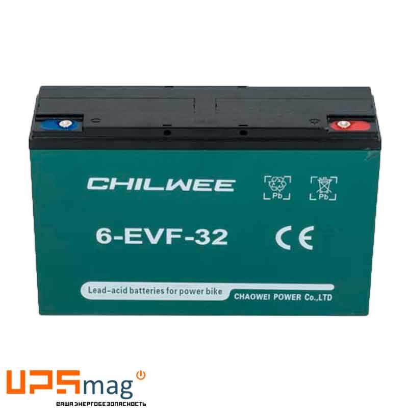 Аккумулятор тяговый Chilwee 6-EVF-32 (12V / 34Ah C5) GEL