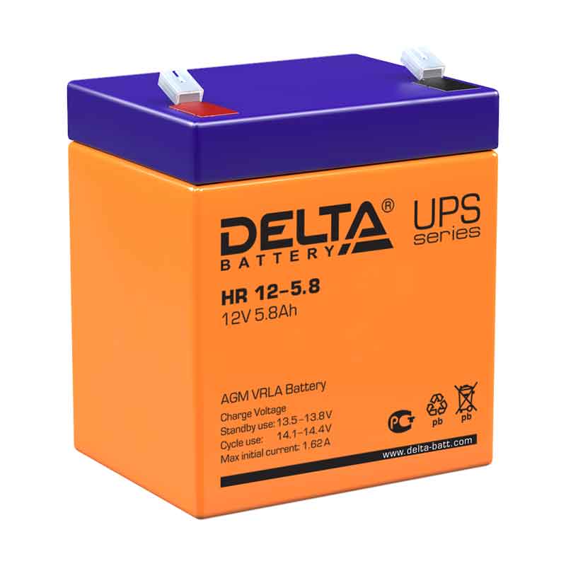 Аккумулятор Delta HR 12-5.8 (12V / 5.8Ah)