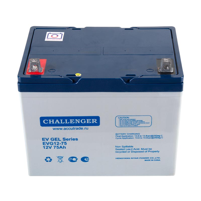 Аккумулятор тяговый Challenger EV12-75 (12V / 67Ah C5) AGM