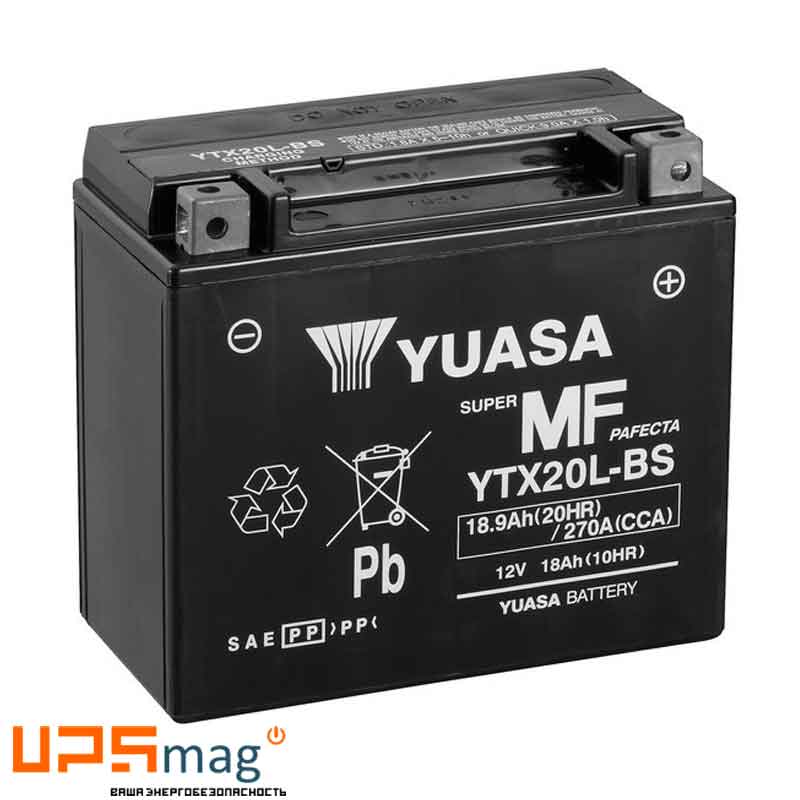Мото аккумулятор Yuasa YTX20L-BS (12V / 18Ah)