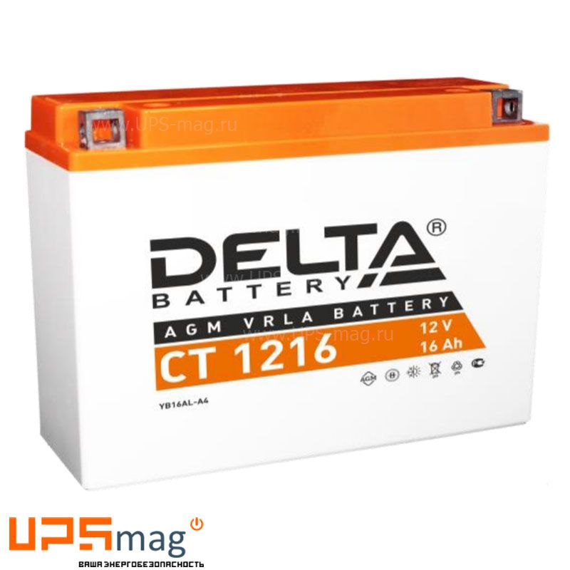 Мото аккумулятор Delta CT 1216 (12V / 16Ah / 200A (CCA))