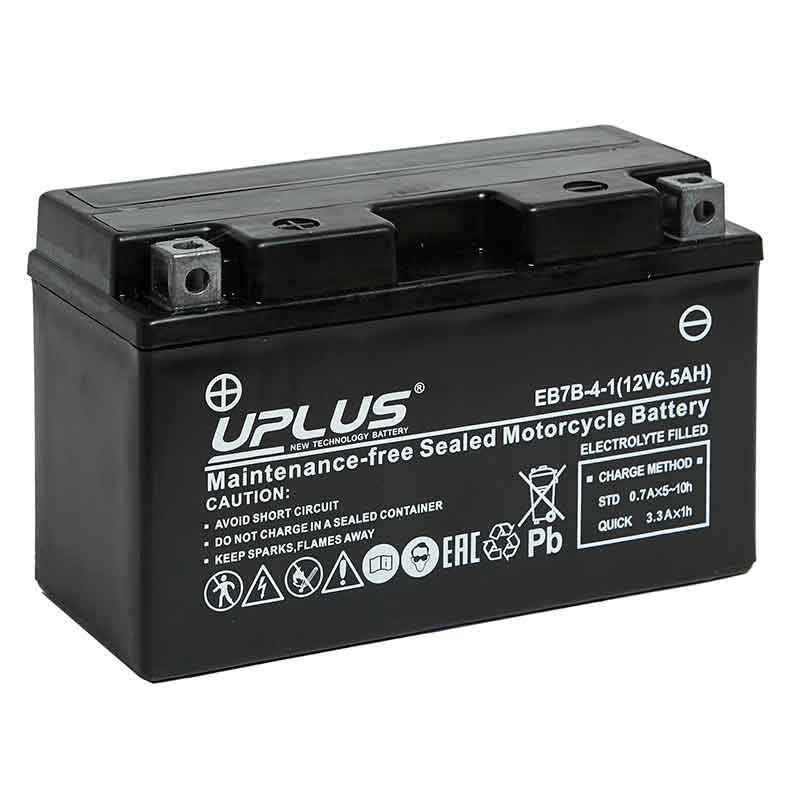 Мото аккумулятор UPLUS EB7B-4 (12V 6.5Ah) (YT7B-BS YT7B-4)