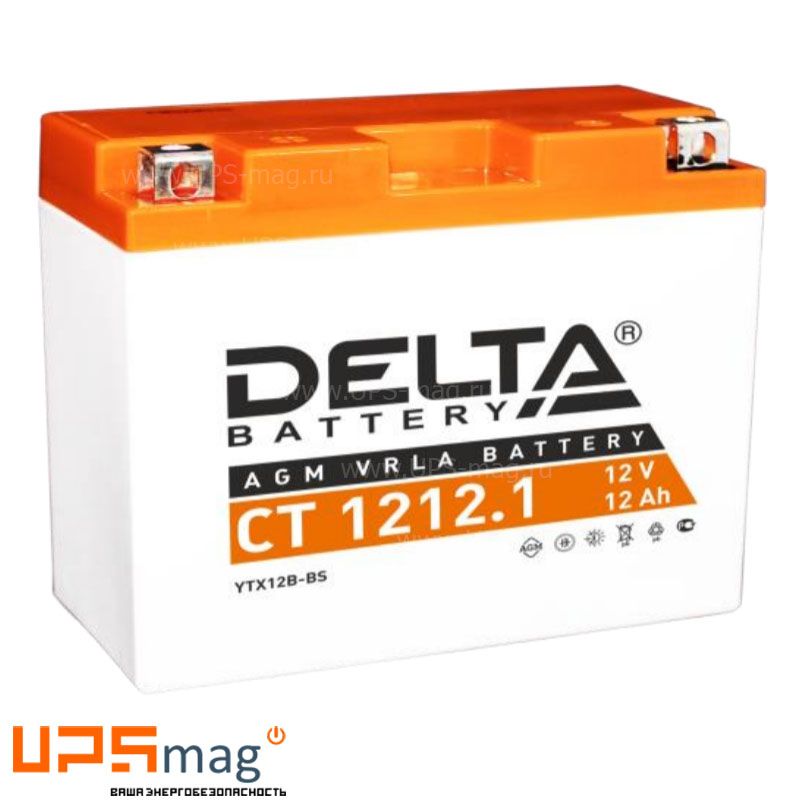 Мото аккумулятор Delta CT 1212.1 (12V / 12Ah / 155A (CCA))