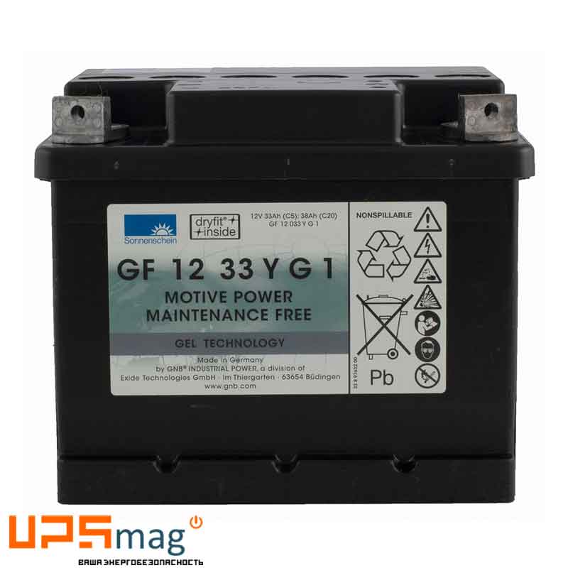 Аккумулятор тяговый Sonnenschein GF 12 033 YG1 (12V / 33Ah C5) GEL