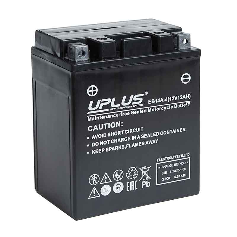 Мото аккумулятор UPLUS EB14A-3 (12V 12Ah) (YTX14AHL-BS)