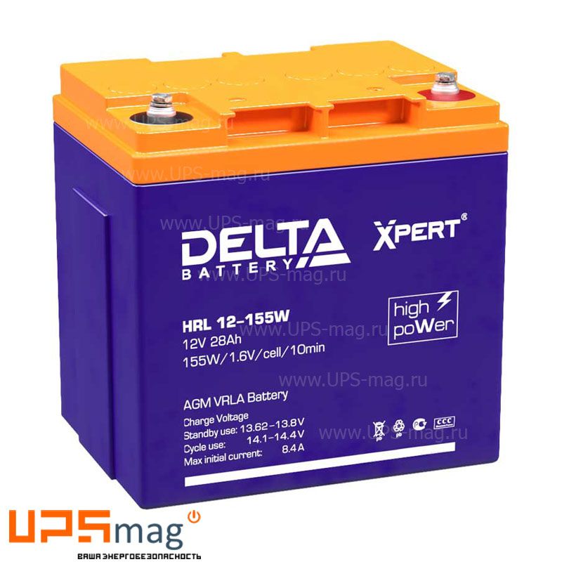 Аккумулятор Delta HRL 12-155W Xpert (12V / 28Ah)