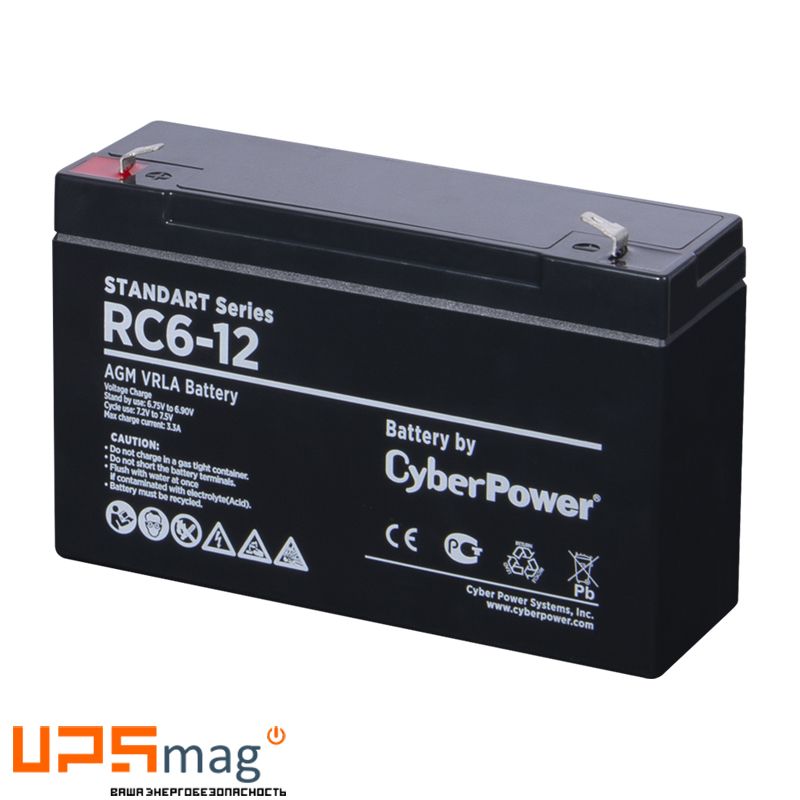 Аккумулятор CyberPower RC6-12 (6V / 12Ah)