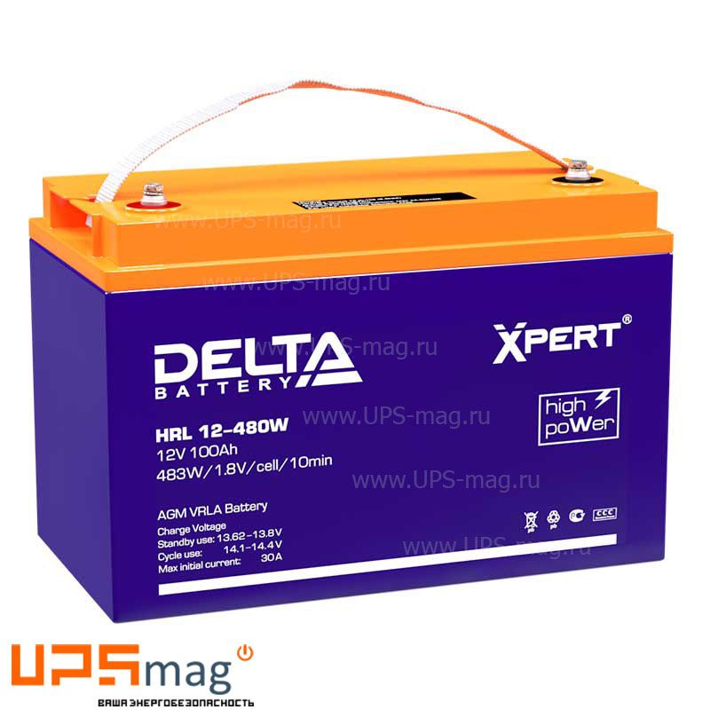 Аккумулятор Delta HRL 12-480W Xpert (12V / 100Ah)