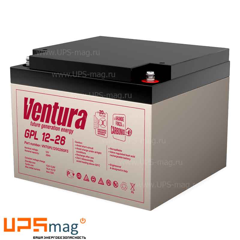 Аккумулятор Ventura GPL 12-26 (12V / 26Ah)