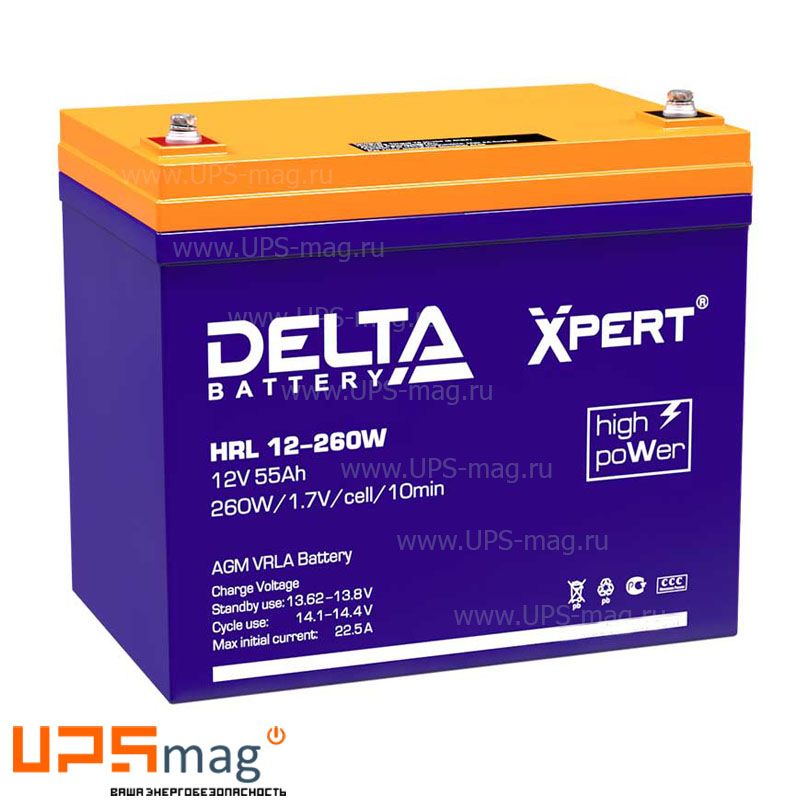 Аккумулятор Delta HRL 12-260W Xpert (12V / 55Ah)