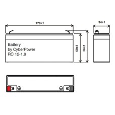 Аккумулятор CyberPower RC12-1.9 (12V / 1.9Ah)