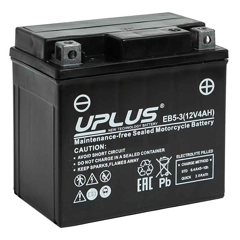Мото аккумулятор UPLUS EB5-3 (12V 4Ah) (YTX5L-BS)