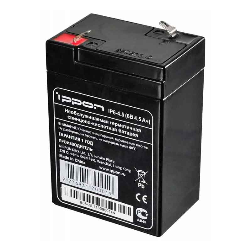 Аккумулятор Ippon IP6-4.5 (6V / 4.5Ah)