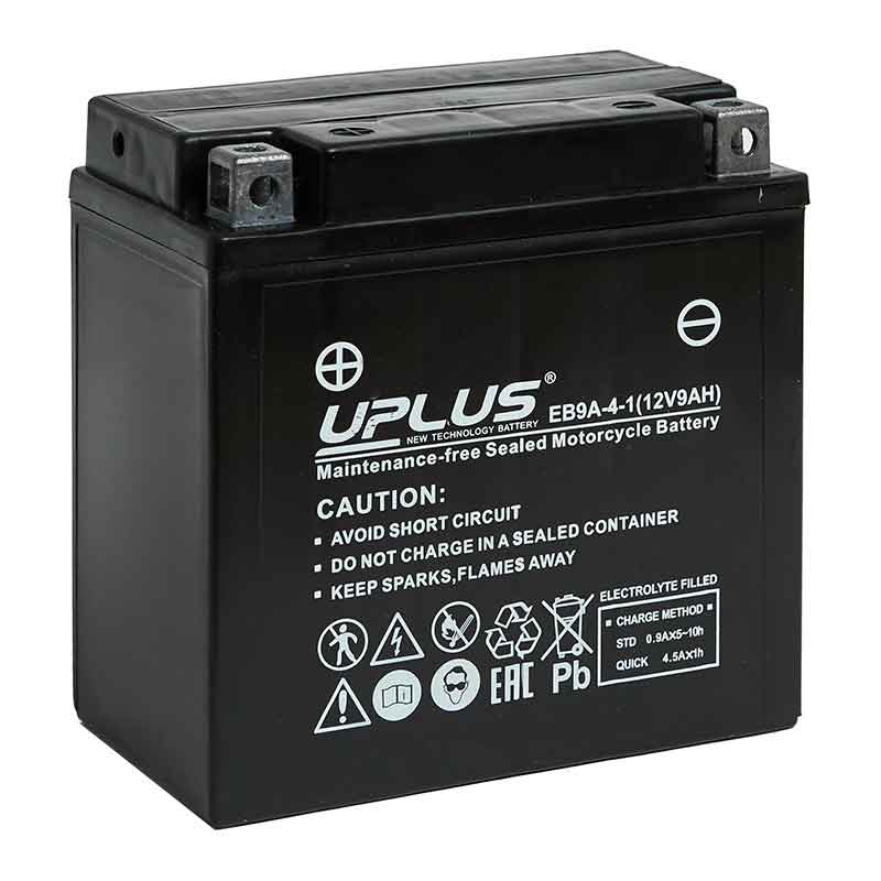 Мото аккумулятор UPLUS EB9A-4 (12V 9Ah) (YB9A-A 12N9-4B-1 YB9-B)