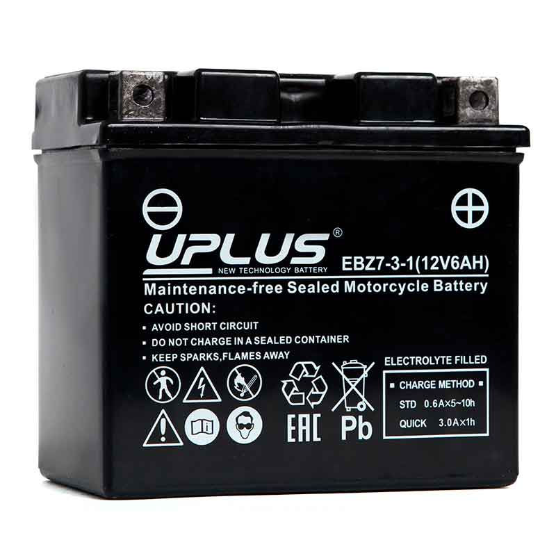 Мото аккумулятор UPLUS EBZ7-3 (12V 6Ah) (YTZ7S)