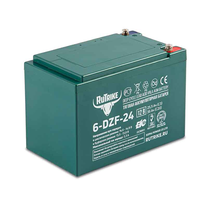 Аккумулятор тяговый RuTrike 6-DZF-24 (12V / 27Ah C5) GEL