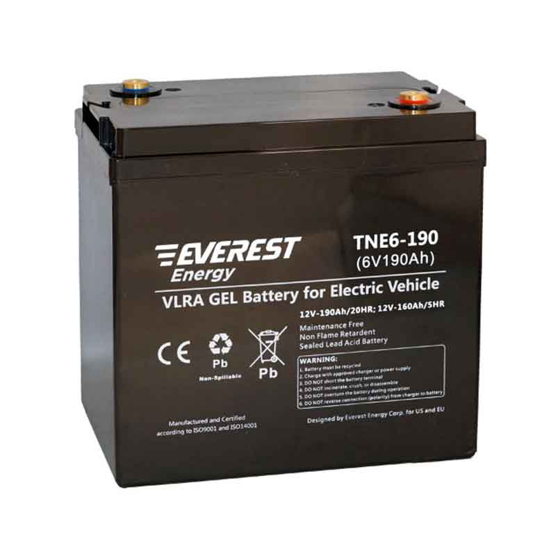 Аккумулятор тяговый Everest TNE 6-190 (6V / 160Ah C5) GEL