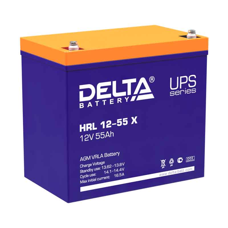 Аккумулятор Delta HRL 12-55 X (12V / 55Ah)
