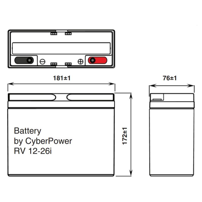 Аккумулятор CyberPower RV 12-26i (12V / 25.3Ah)
