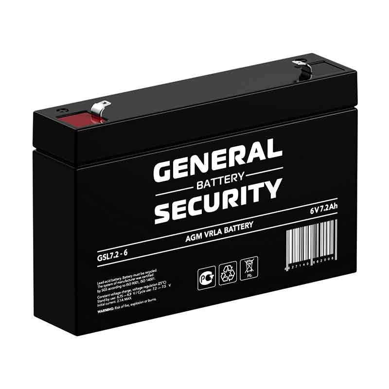 Аккумулятор General Security GSL 7.2-6 (6V / 7.2Ah)