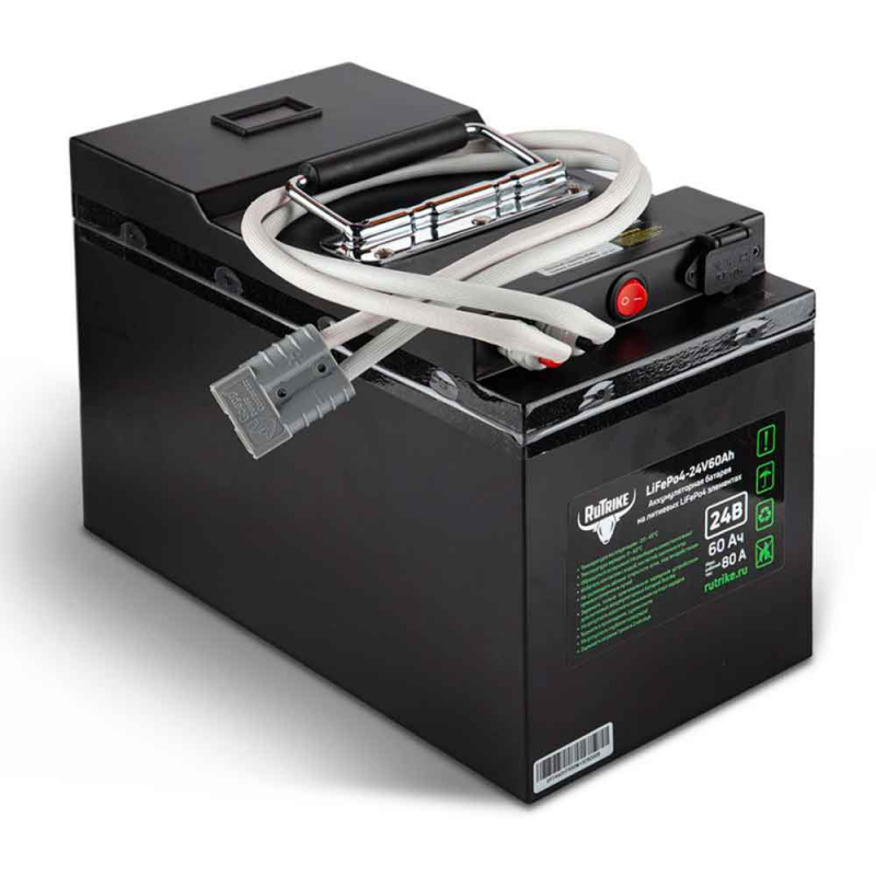 Аккумулятор тяговый Rutrike LiFePO4 24V60Ah (80A) (24V / Ah C5) Li-Ion (LiFePo4)
