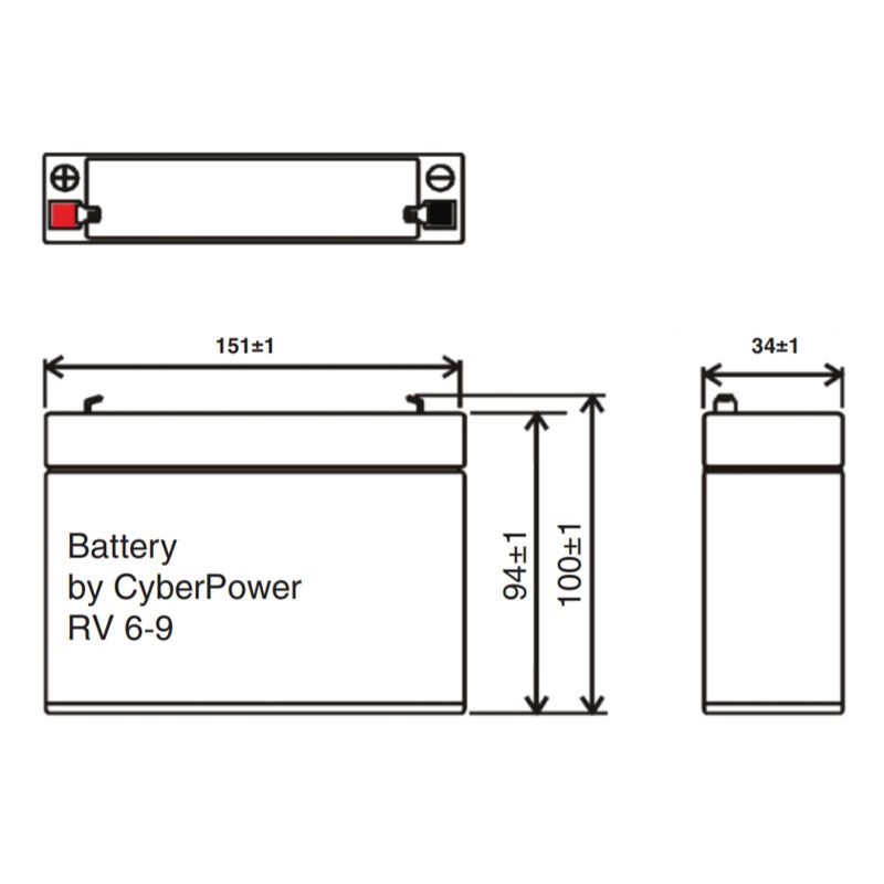 Аккумулятор CyberPower RV 6-9 (6V / 9Ah)