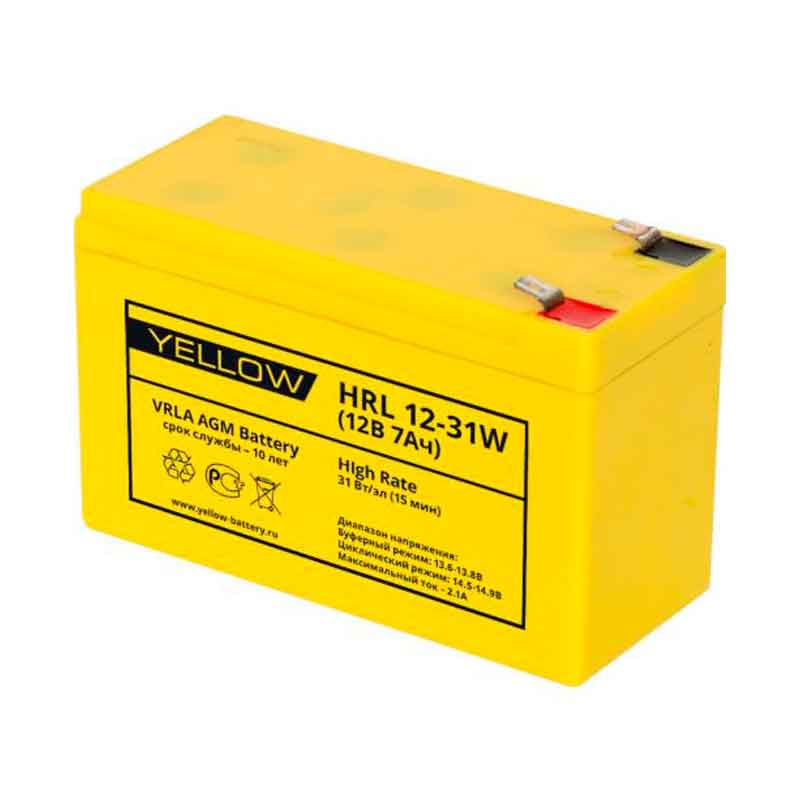 Аккумулятор YELLOW HRL 12-31W (12V / 7Ah)