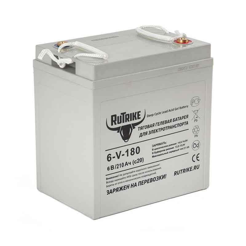 Аккумулятор тяговый RuTrike 3-EVF-180 (6V / Ah C5) GEL