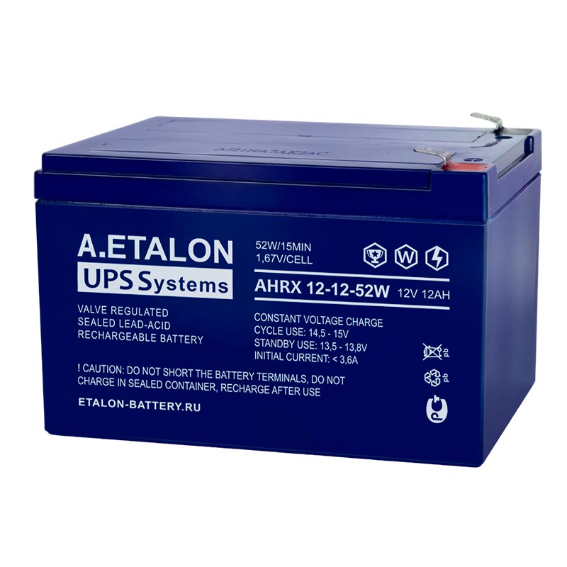 Аккумулятор A.ETALON AHRX 12-12-52W (12V / 12Ah)