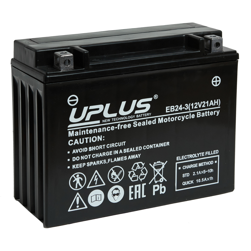 Мото аккумулятор UPLUS EB24-3 (12V 21Ah) (Y50-N18L-A3 YTX24HL-BS YTX24HL Y50-N18L-A)