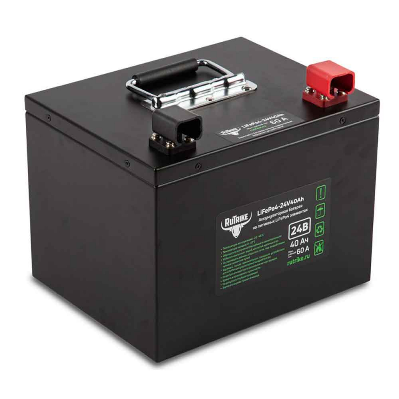Аккумулятор тяговый Rutrike LiFePO4 24V40Ah (60A) (24V / Ah C5) Li-Ion (LiFePo4)