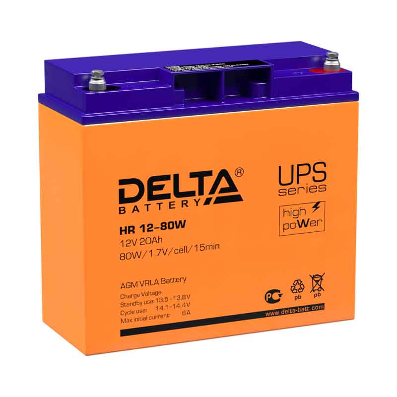 Аккумулятор Delta HR 12-80W (12V / 20Ah)